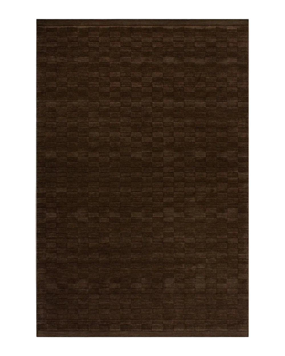 Espresso coloured floor rug on a white background