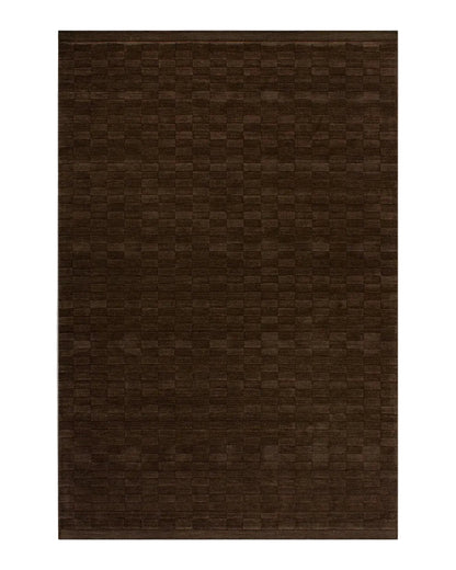 Espresso coloured floor rug on a white background