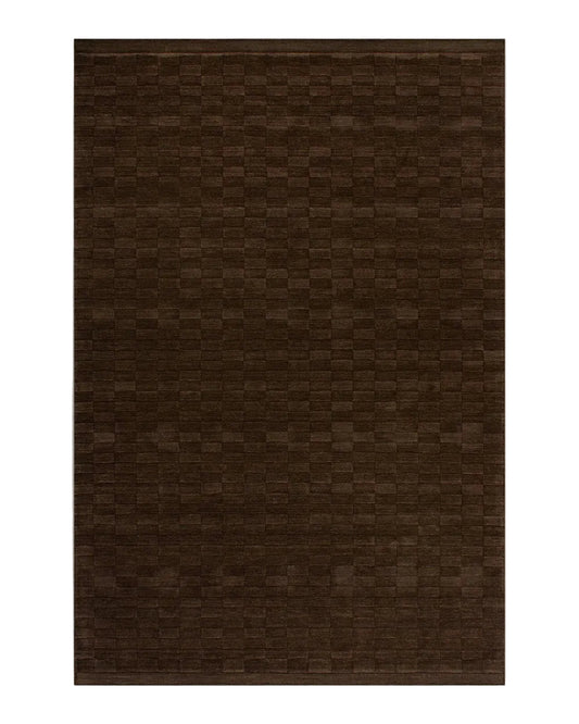 Espresso coloured floor rug on a white background