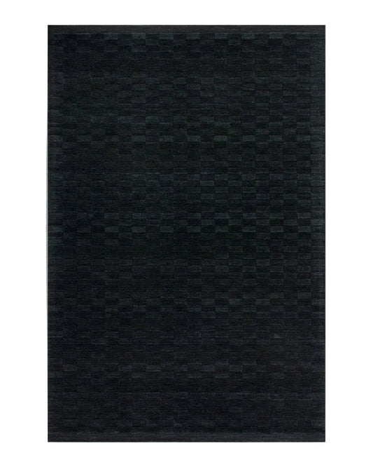 Black rug on a white background