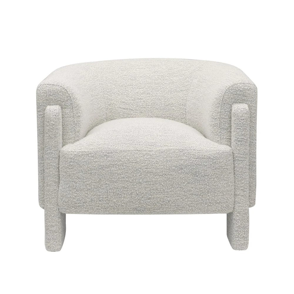 Cream textured armchair on a white background