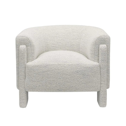 Cream textured armchair on a white background