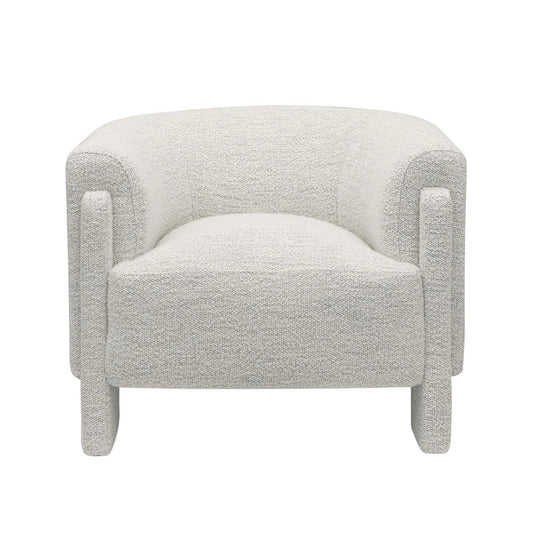 Cream textured armchair on a white background