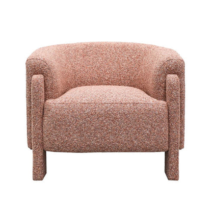 Blush textured armchair on a white background