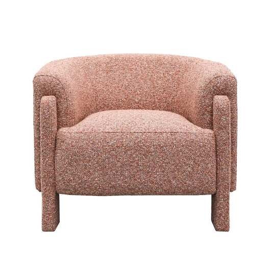 Blush textured armchair on a white background