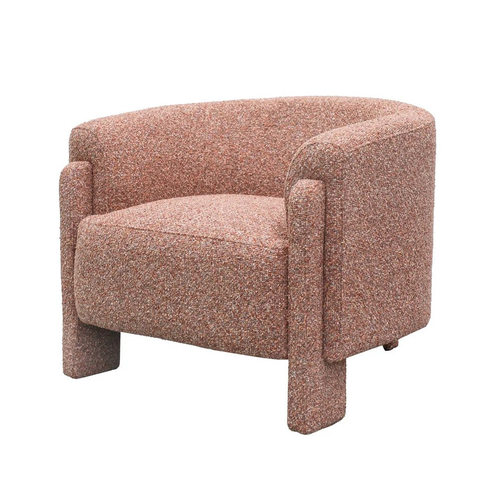 Blush textured armchair on a white background