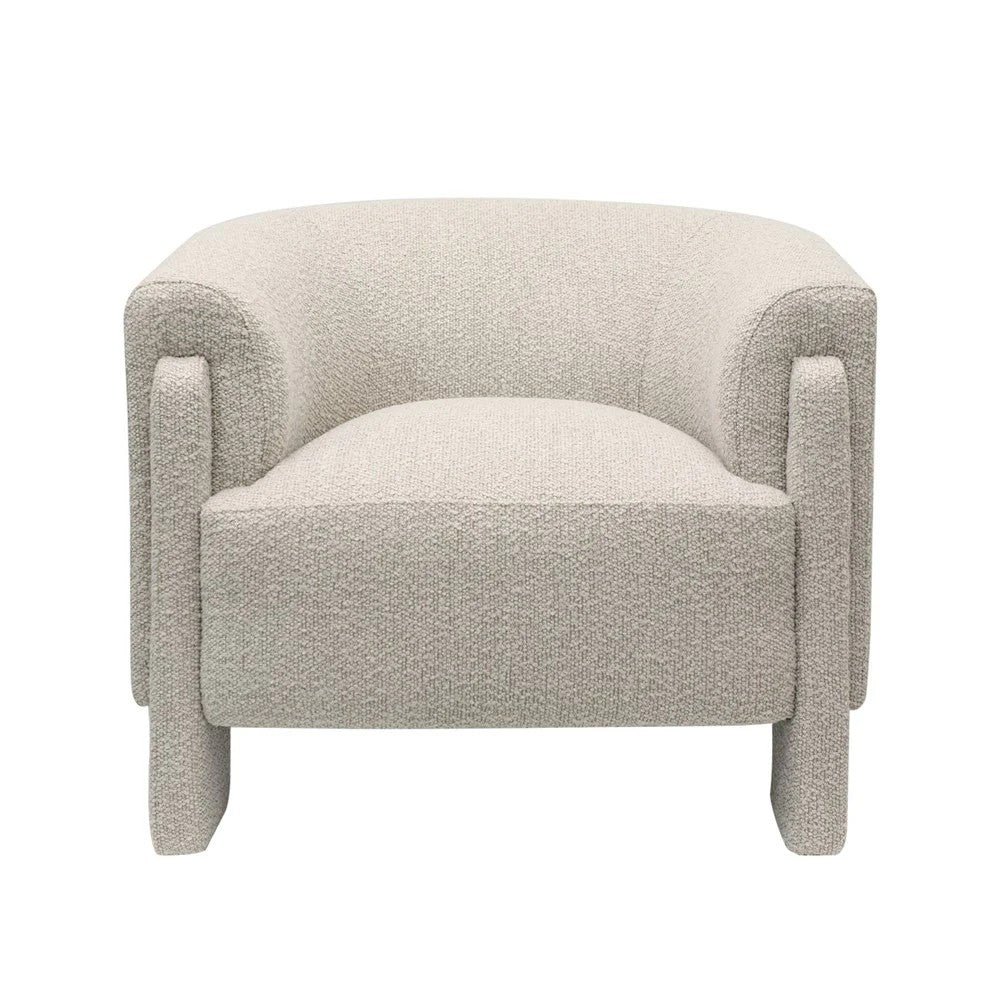 Taupe armchair on a white background
