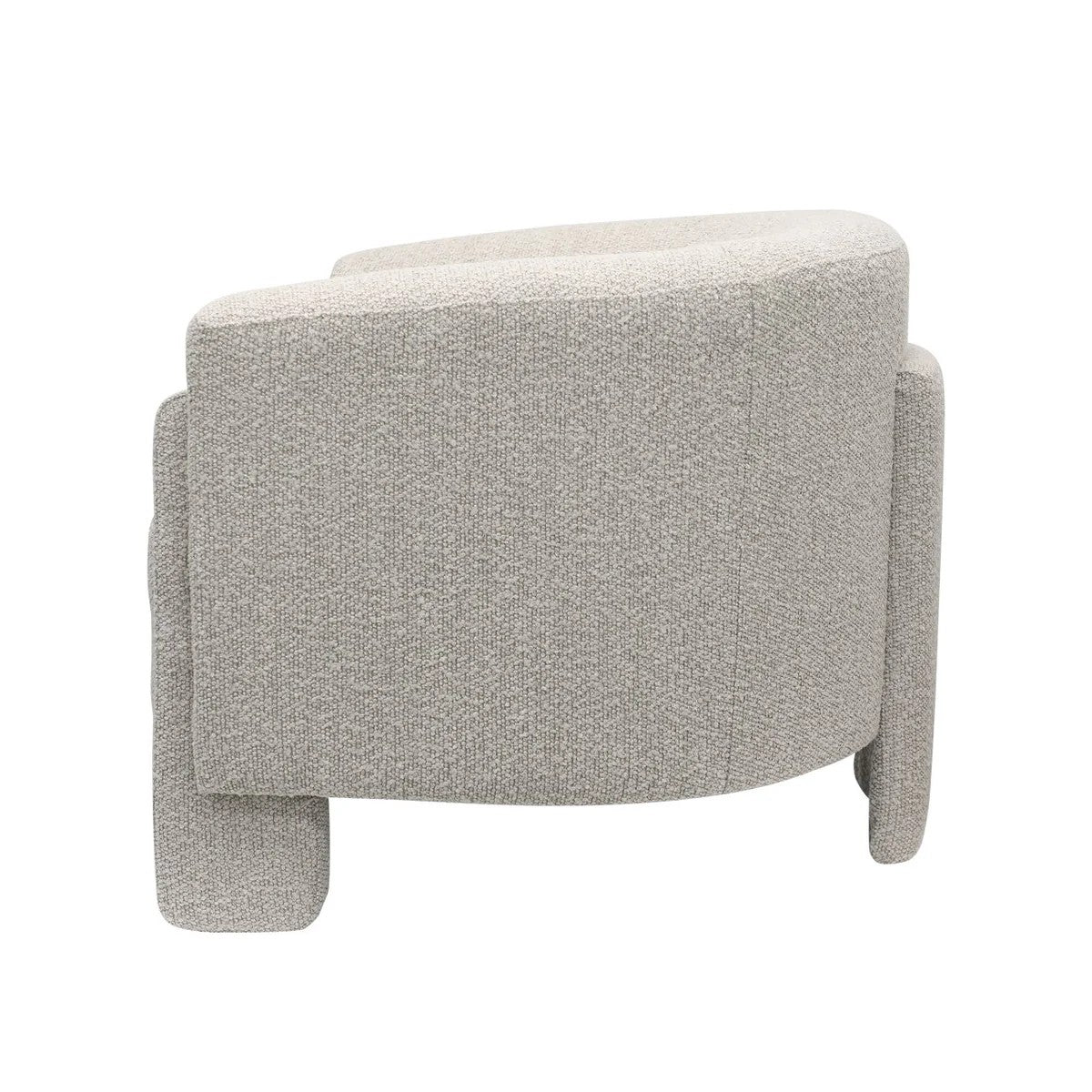 Taupe textured armchair on a white background