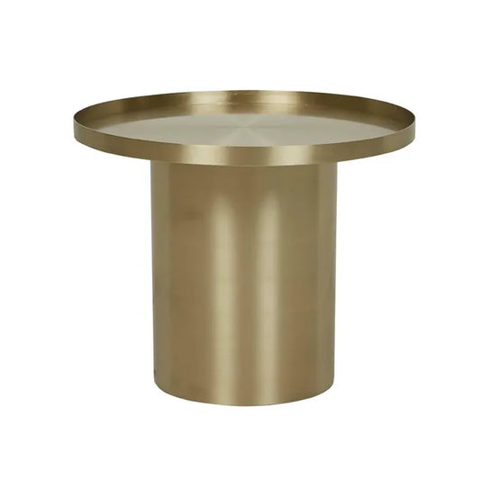 Elle Pedestal Lip Side Table - Brushed Gold