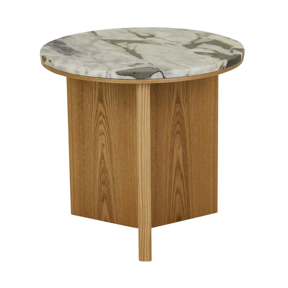 Elsie Round Side Table - Ocean Marble + Natural Ash