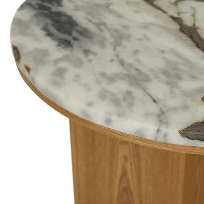Elsie Round Side Table - Ocean Marble + Natural Ash