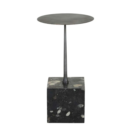 Verona Pillar Side Table - Galaxy + Gunmetal