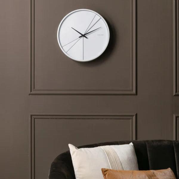 Layered Lines Clock - White