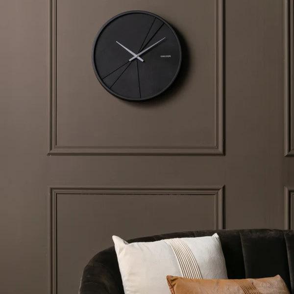 Layered Lines Clock - Black