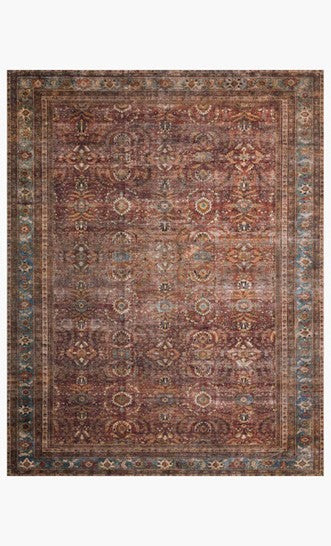 Layla Rug - Brick/Blue