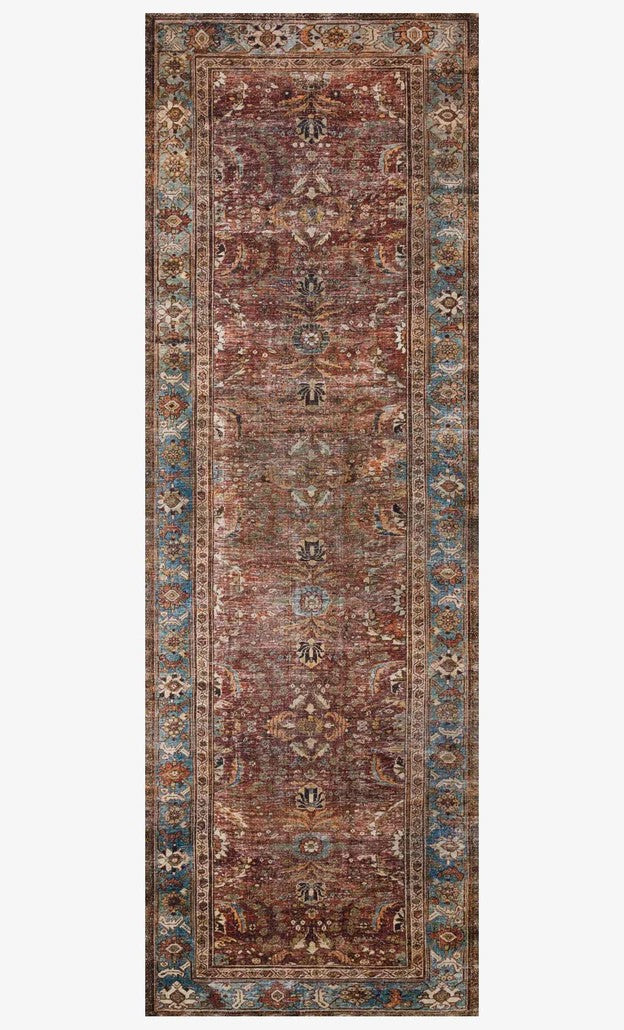 Layla Rug - Brick/Blue