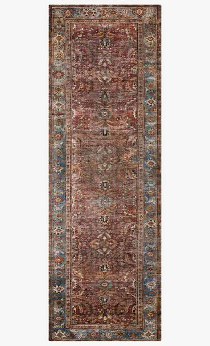 Layla Rug - Brick/Blue