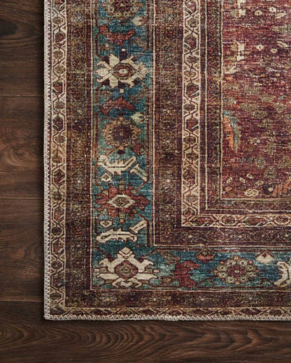 Layla Rug - Brick/Blue