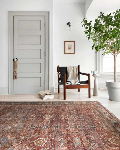 Layla Rug - Brick/Blue