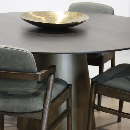 Legacy Round Dining Table - Warm Brass Base