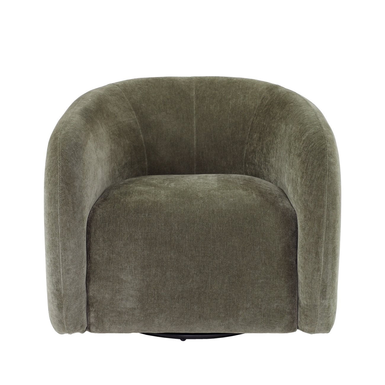 moss velvet swivel armchair on a white background
