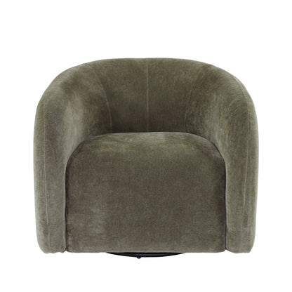 moss velvet swivel armchair on a white background
