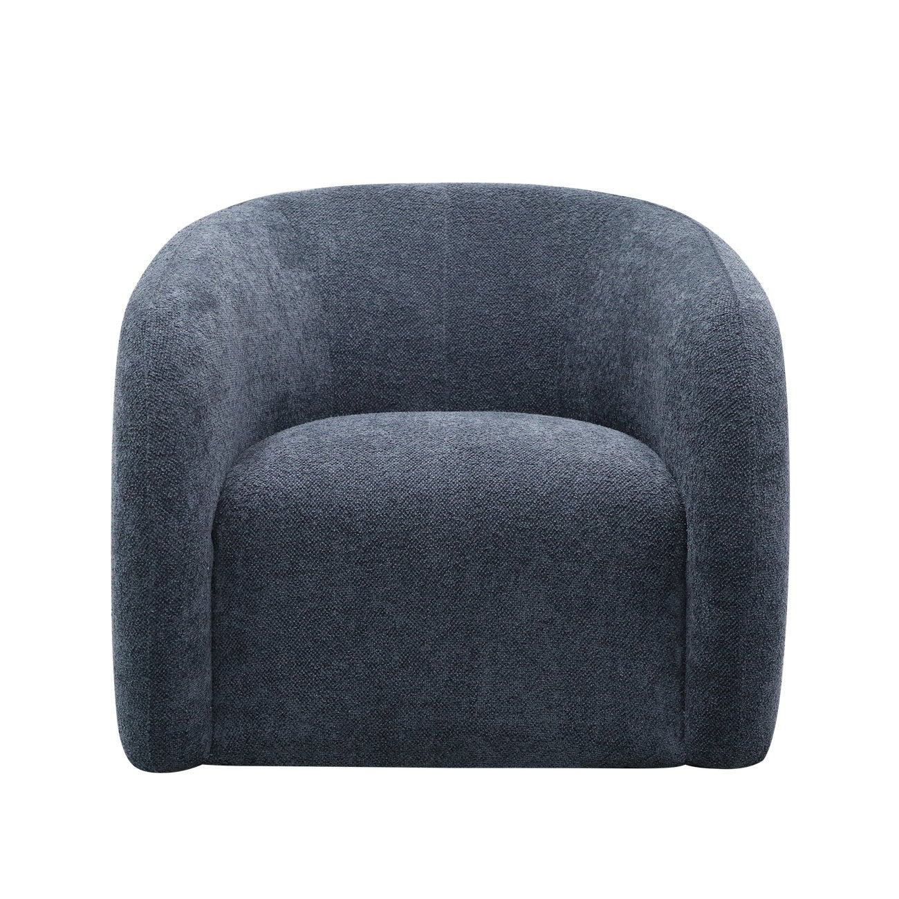 Steel blue swivel armchair on a white background