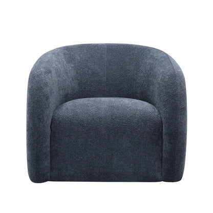 Steel blue swivel armchair on a white background