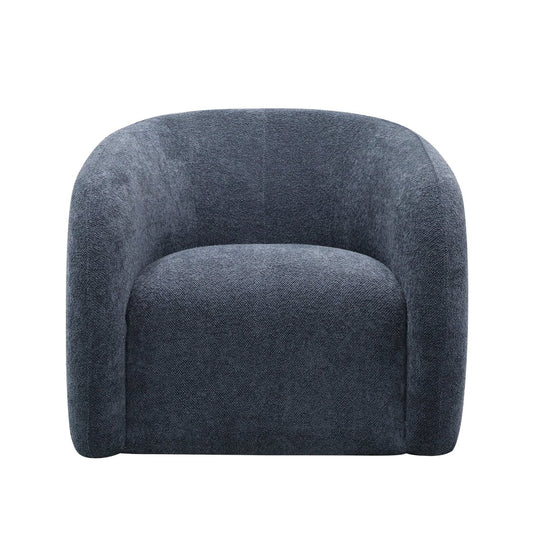 Steel blue swivel armchair on a white background