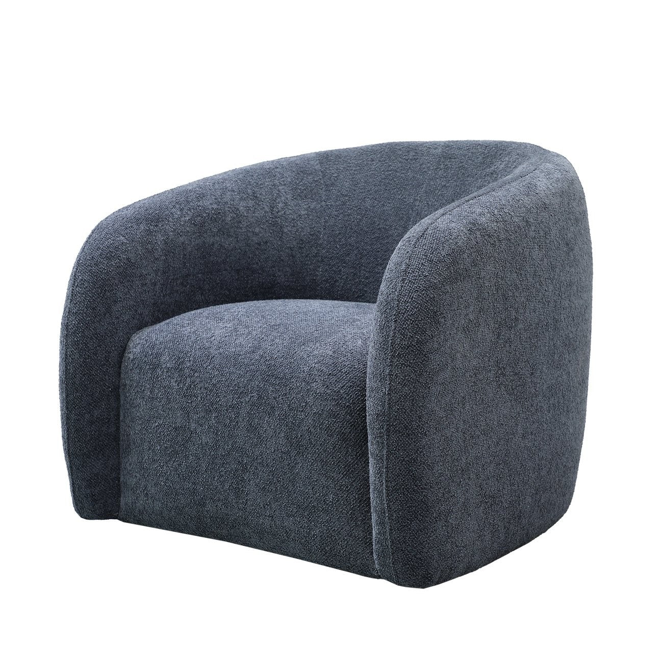 Steel blue swivel armchair on a white background