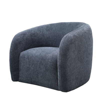 Steel blue swivel armchair on a white background