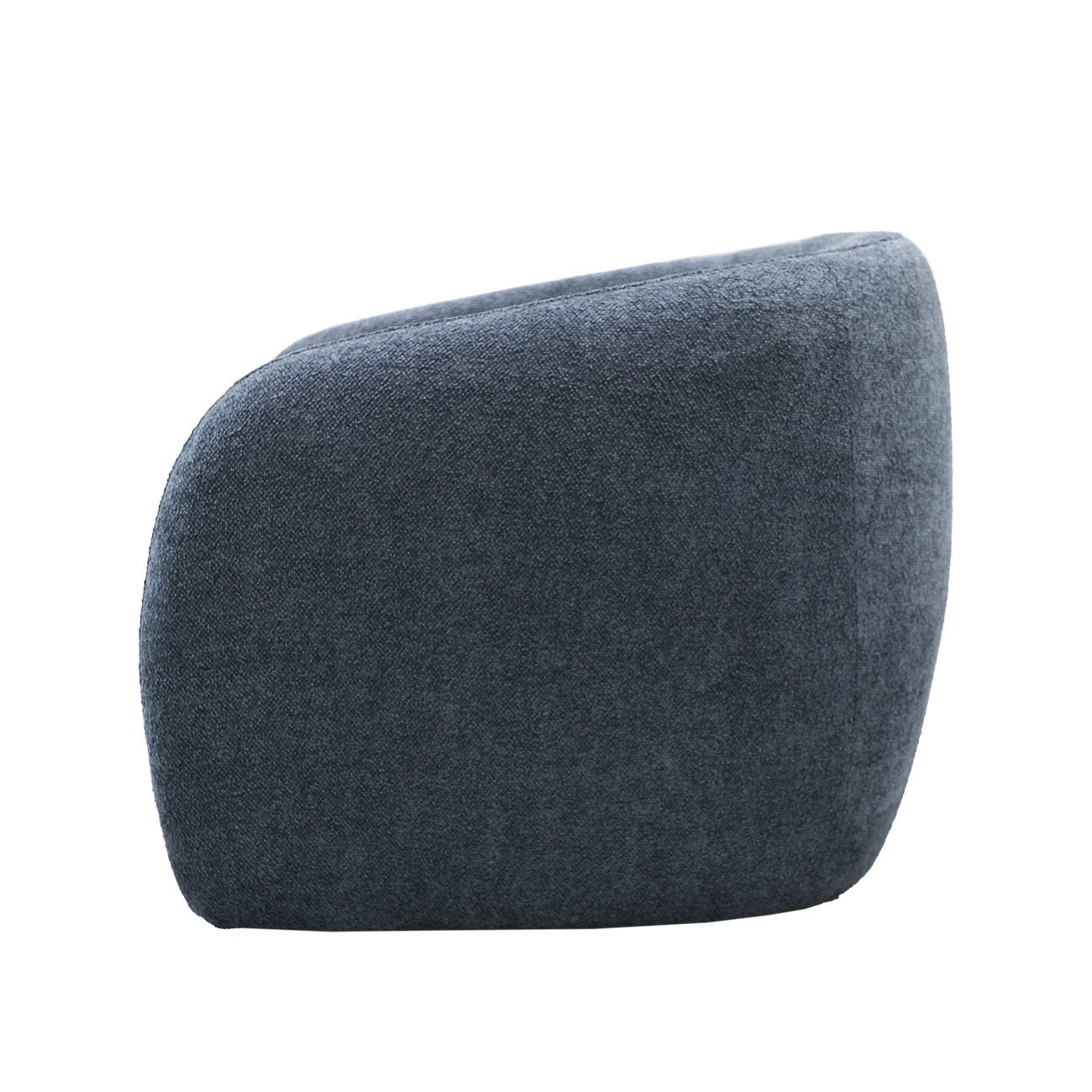 Steel blue swivel armchair on a white background