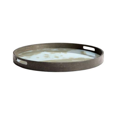 Tray - Round Mist Gold Bronze Mirror