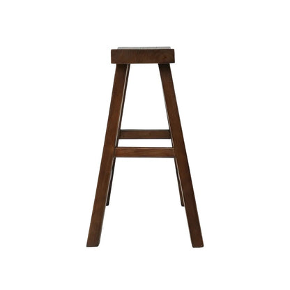 Wooden bar stool shown on a side profile - on a white background