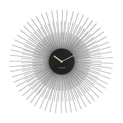 Peony Wall Clock - Large Black