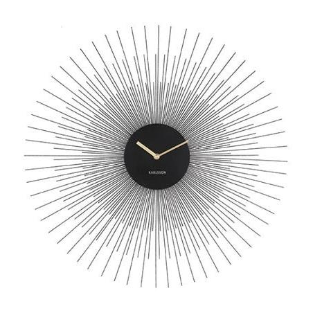 Peony Wall Clock - Large Black