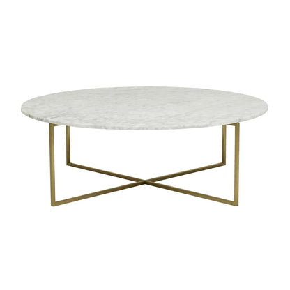 Elle Luxe Coffee Table - Gold Base & White Marble