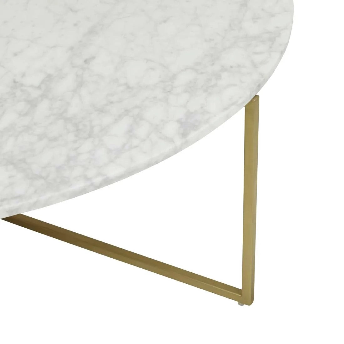 Elle Luxe Coffee Table - Gold Base & White Marble