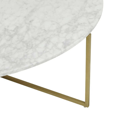 Elle Luxe Coffee Table - Gold Base & White Marble