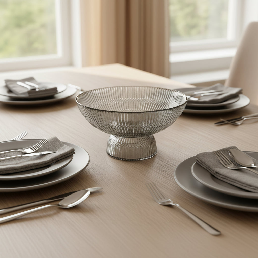 Decorative bowl with textured design on a white background