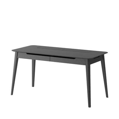 Black writing desk on a white background