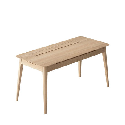 Wooden desk with four legs on a white background