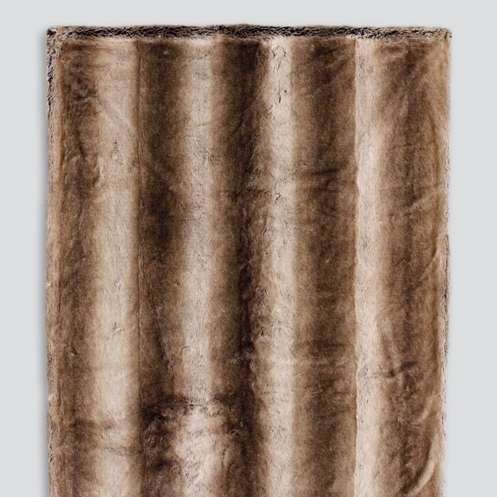 Sable Faux Fur Throw on a light grey background