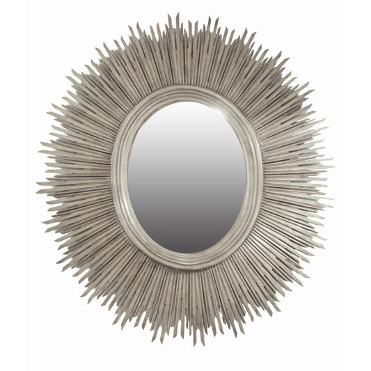 Sun Mirror Oval - Silver Leaf