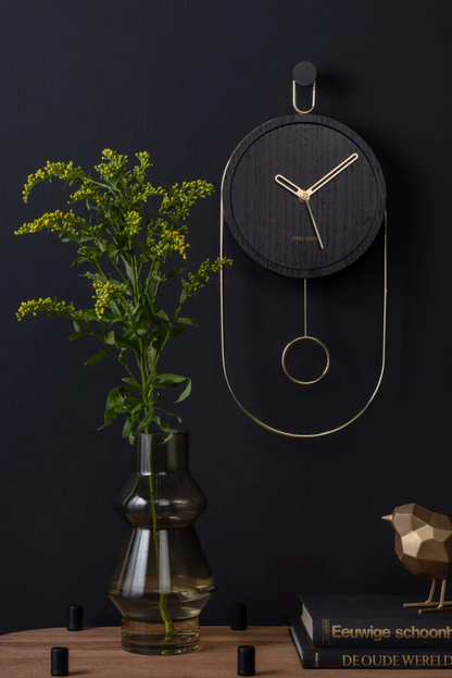 Swing Pendulum Clock - Black Wood