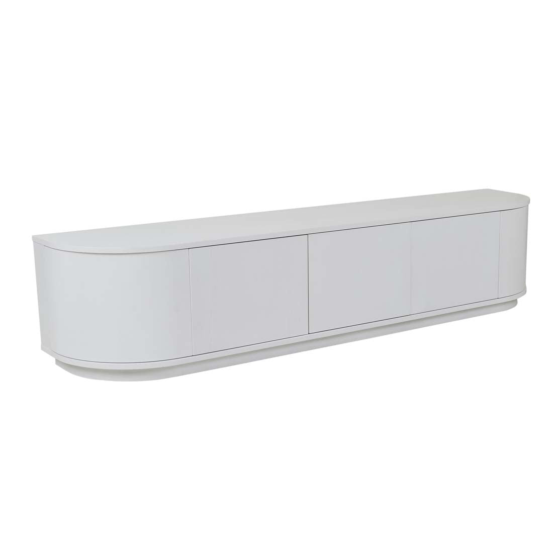 Oberon Crescent Entertainment Unit Small - White Grain