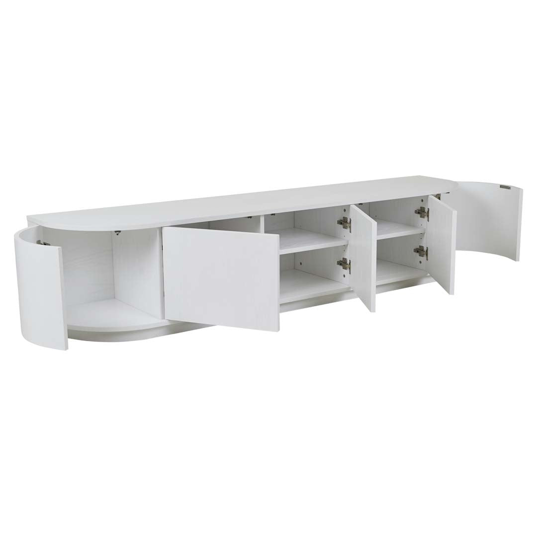 Oberon Crescent Entertainment Unit Small - White Grain