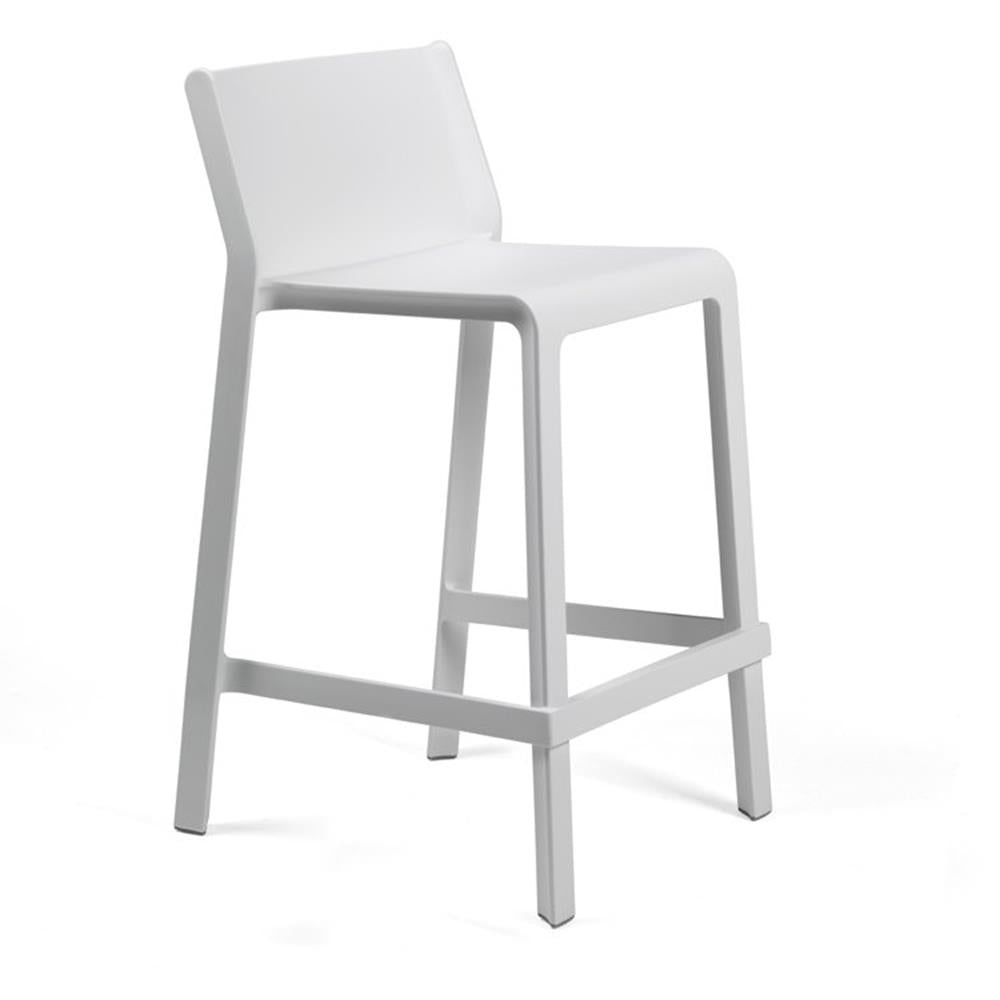 Trent Outdoor Low Bar Stool - White