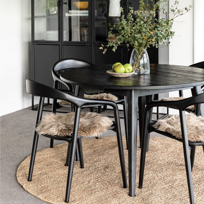 Vaasa Oak Dining Table 120cm - Matte Black