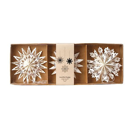 Christmas Paper Snowflake Decorations - Set of 3